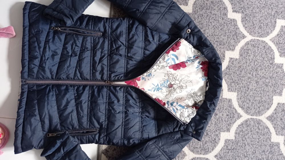 Nowa granatowa pikowana kurtka