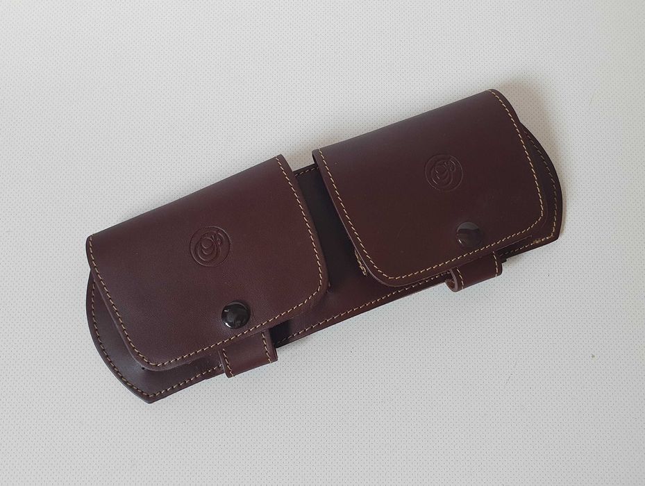 Duas Bolsas Cartucheiras para 10 munições de caça grossa 100% pele