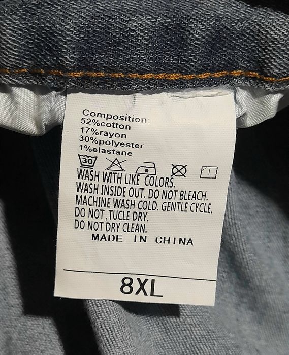 Ого-го какой размерчик новые Мужские стрейчевые джинсы батал 8XL,