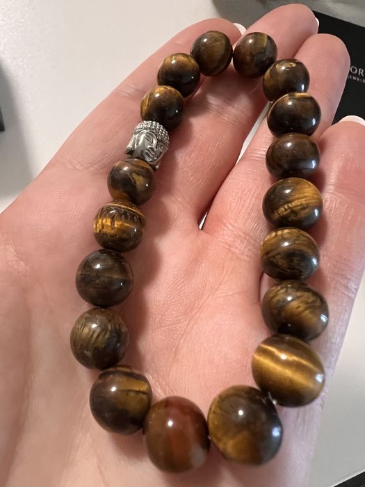 Браслет «голова Будди» камінь тигрове око