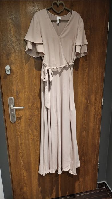 Kopertowa sukienka maxi elegancka M L 38 40 h&m