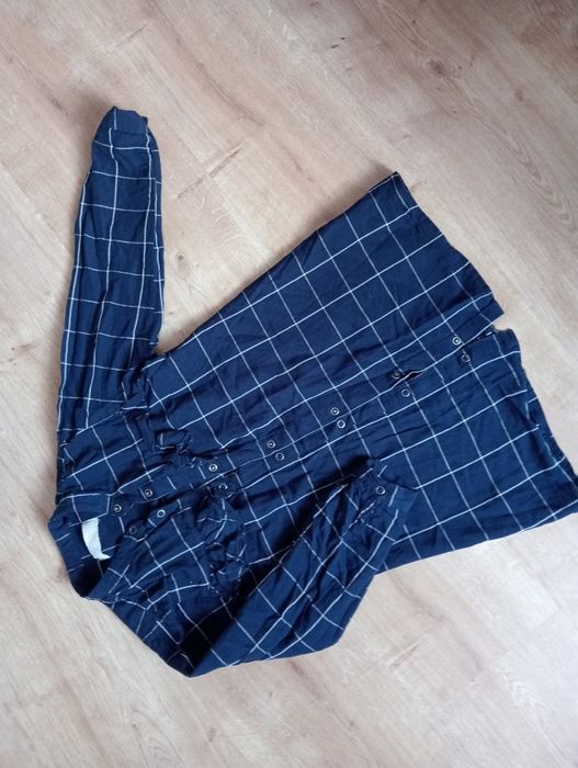 Śliczna koszula dla dziewczynki tunika Cool Club 122 cm granatowa krat