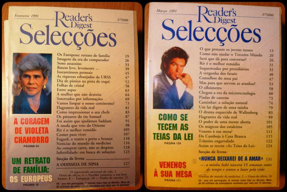 Colecçao 12 revistas Selecções do Readers Digest de 1990/91