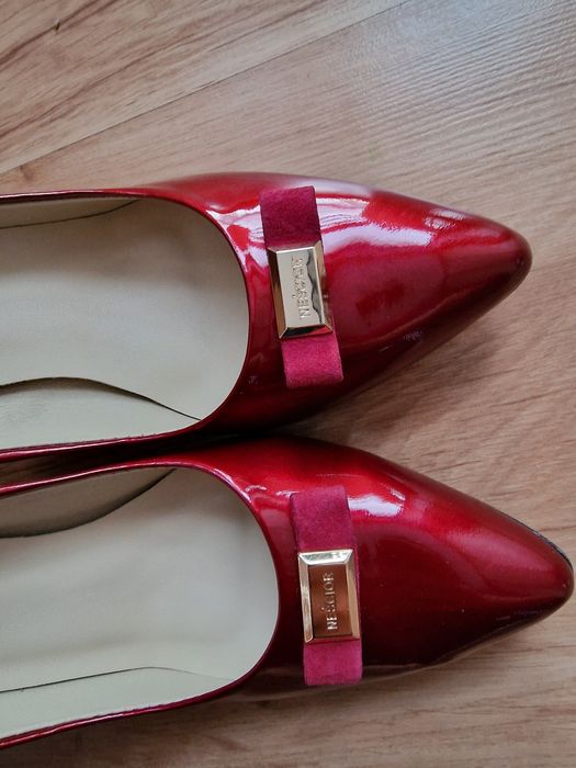 Bordowe czółenka Neścior 41 NOWE