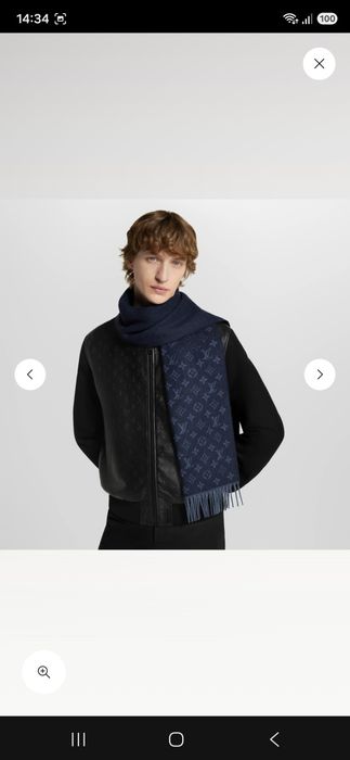 Чоловічий синій шарф Louis Vuitton