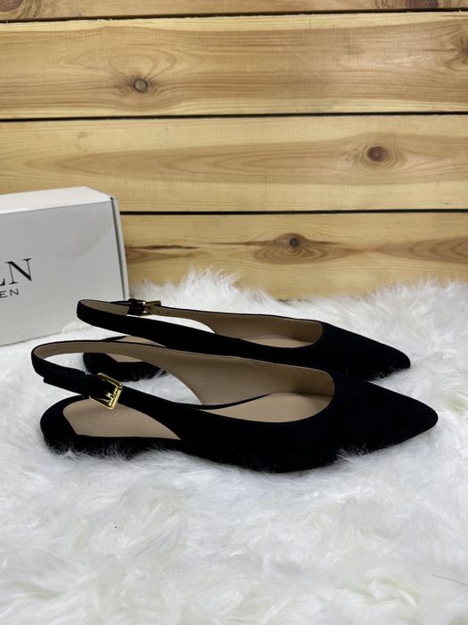 Ralph Lauren Londyn baleriny damskie skóra zamszowa