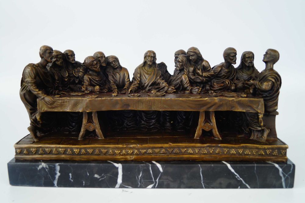 Figura z Brązu Rzeźba Ostatnia Wieczerza Scena Biblijna Religijna