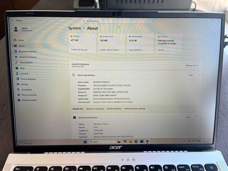 Acer Swift Lite 14 i5-1334U 32GB 512SSD Win11 gwar. x-kom