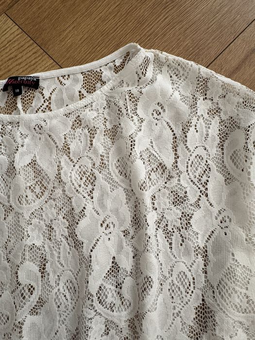 Koronkowa zwiewna bluzka vintage parisian