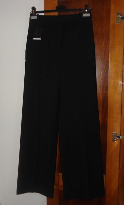 Calças pretas 100% lã fria Massimo Dutti