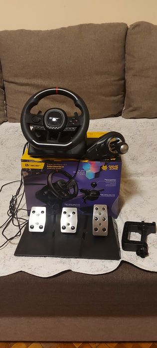 Ігрове кермо з педалями та коробкою передач Tracer SimRacer 6in1