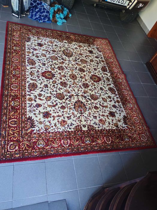 Carpete/Tapete Persa Vermelha com Padrão 200x240 cm