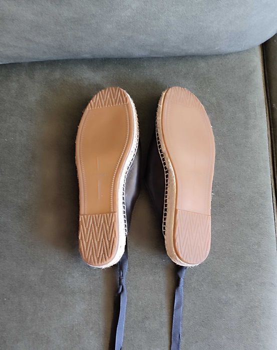 Espadryle damskie skórzane czarne