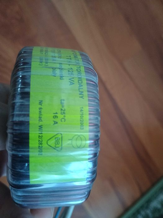 Transformator toroidalny 125VA 220V-11,6V 16A oświetlenie halogenowe