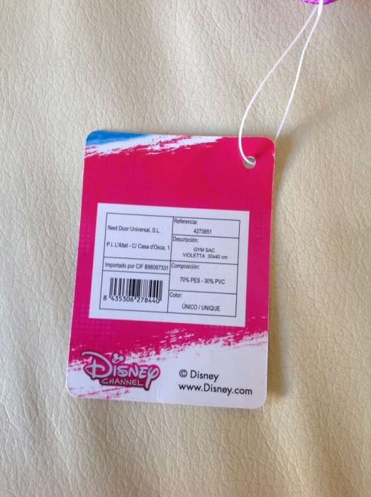 Disney Violetta novo com etiqueta: bolsa/mochila/saco de praia