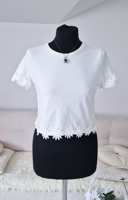 Bluzka biala,krótka"Topshop".