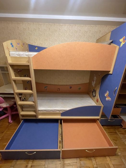 Детский гарнитур двухспалка +шкаф