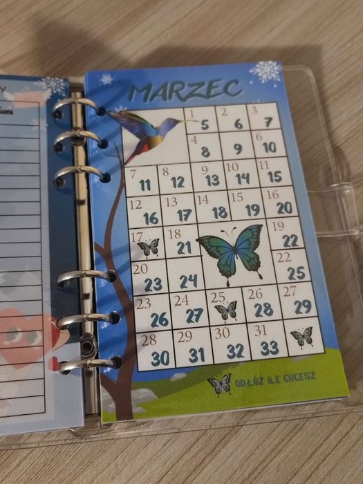Wyzwanie 12 miesięcy wpinane do segregatora