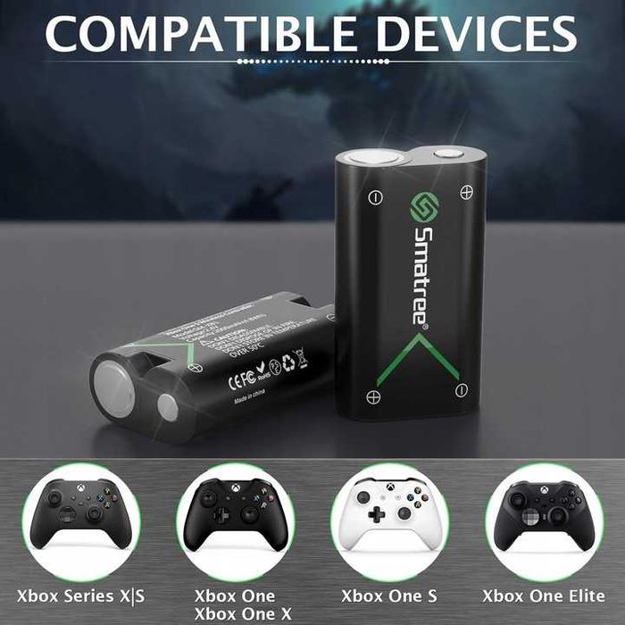 3x akumulator 2600mah + ładowarka pada xbox series x/s/x one
