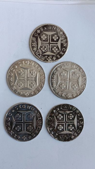 Moedas de cruzado novo, prata 916,6.cada moeda tem 1 valor.