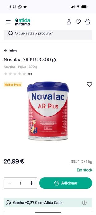 Novalac Ar digest plus 800 gramas