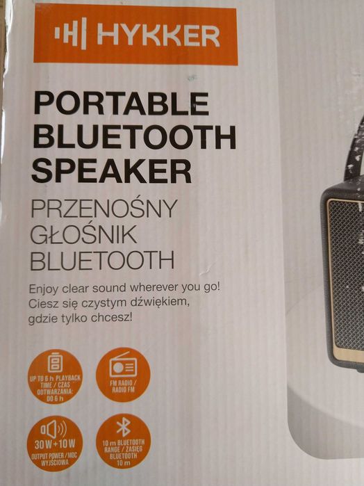 NOWY Głośnik Bezprzewodowy Retro Radio usb 30 W + 10 W BT 5.0 HYKKER