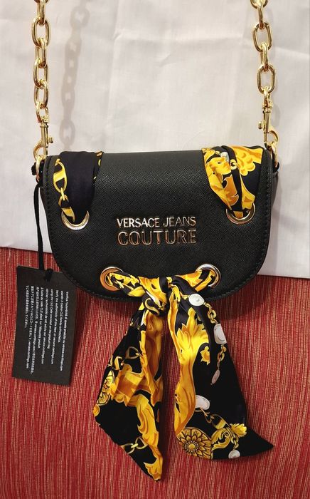 Mala / Bolsa Versace Jeans Couture preta e dourada