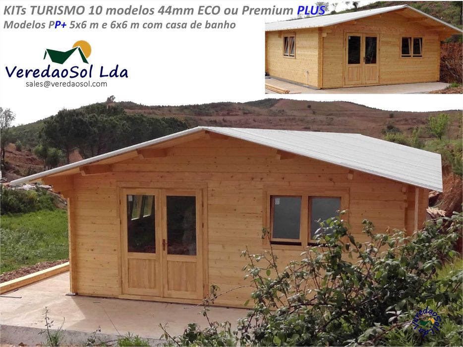 Casa madeira TURISMO-Linus 44mm - partir de 4x3 m  Com e sem c.d banho