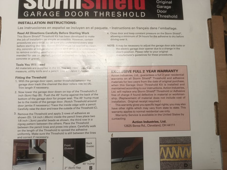 Próg uszczelniający do bramy garażowej