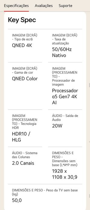 Televisao 86 polegadas 217 cm Diagonal