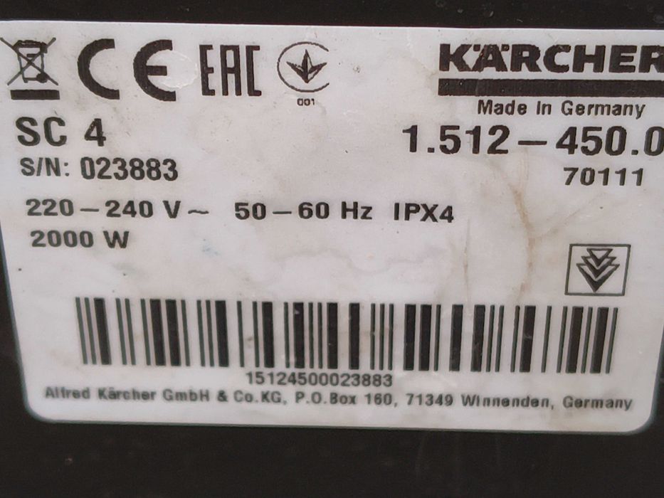 Parownica KARCHER SC 4 easyfix Gwarancja