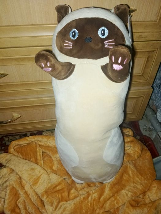 Кот батон 60см  с пледом 180×105см внутри