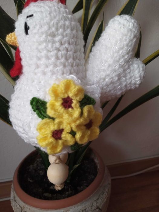 Wielkanoc kurka kogut na szydełku