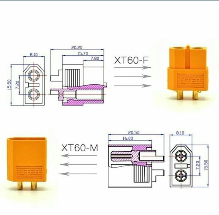 Разъём XT-60 розьем XT 60 конектор XT 60