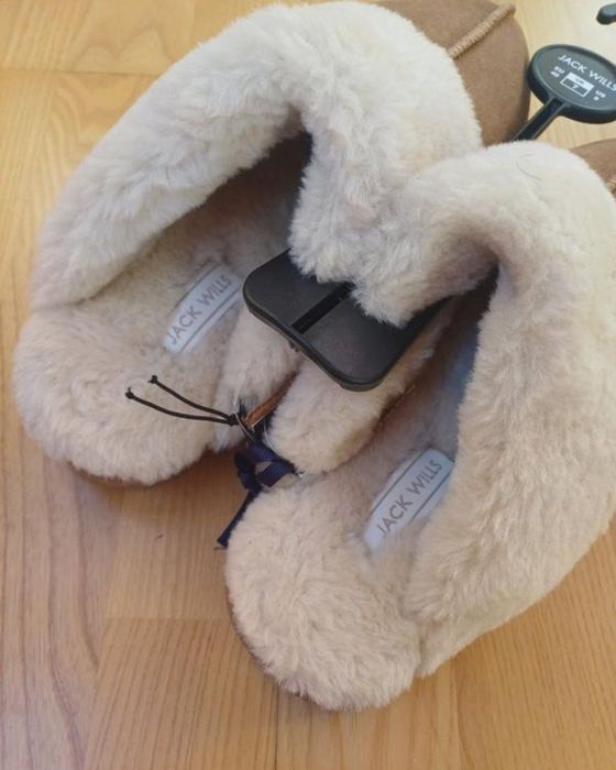 Замшевые натуральные мюли jack wills тапочки джек вилл беж