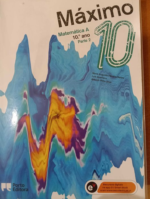 Livro de matemática Máximo 10 do 10. ano-2 volumes e caderno de fichas encadernados portes incluídos