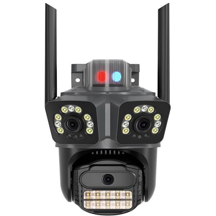 Вулична поворотна IP Wifi трилінзова камера 9МП iCsee XM55