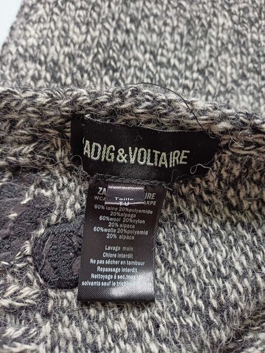 Zadig Voltaire dzianinowy zestaw szal czapka wełna alpaka