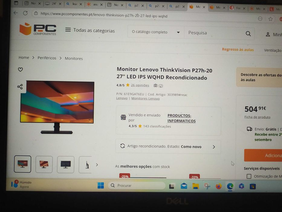Monitor Lenovo P27h-20 Falt
