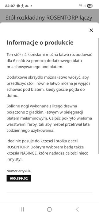 Stół Ikea ,Rosentorp biały