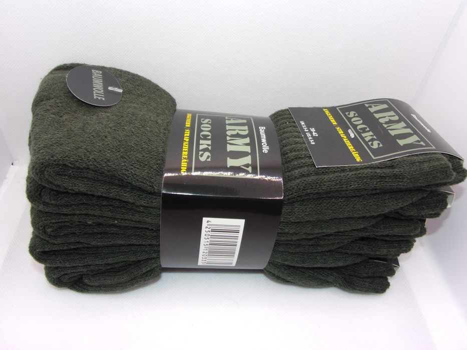5x Skarpety bawełniane wojskowe frotta, rozmiar 39/42.