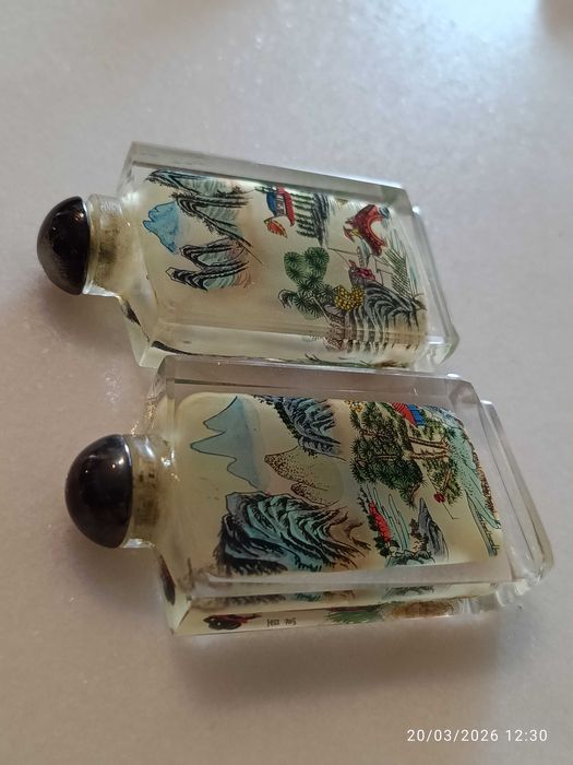 Snuff bottles Frascos de Rapé Vidro de Pequim Antigos 6,7 cm