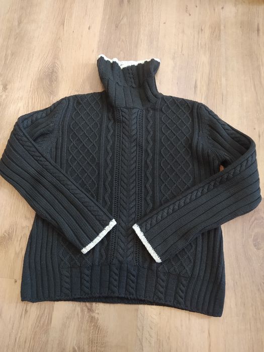 Brązowy wełniany golf merino XL