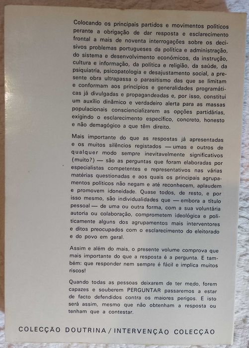 Esclarecer o eleitor: Inquérito aos partidos políticos, Vários