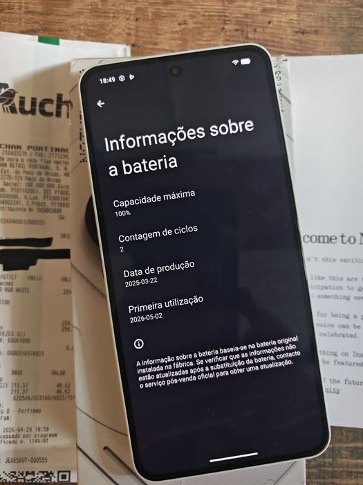Nothing Phone 3A 5G 6.77" 8GB/128GB Dual Sim Branco Seminovo C/Garantia Aceito Retomas