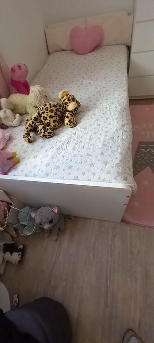 Estr cama c/cama-gavet+arrumação, branco, 90x200 cm