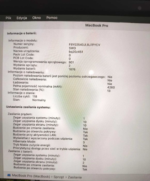 Laptop APPLE MacBook PRO 13,3" 2020r. Core i7 10 gen. 32GB 512GB FV23