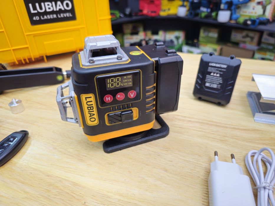 Лазерный уровень нивелир Lubiao T10 4D 2Акб по 3600mAh +Гарантия 12мес