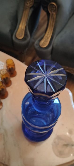 Karafka kryształowa kobalt duża