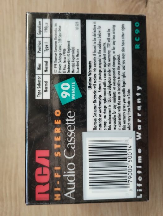5 аудіо касет , нові в упаковці RCA 90 хвилин однім лотом
